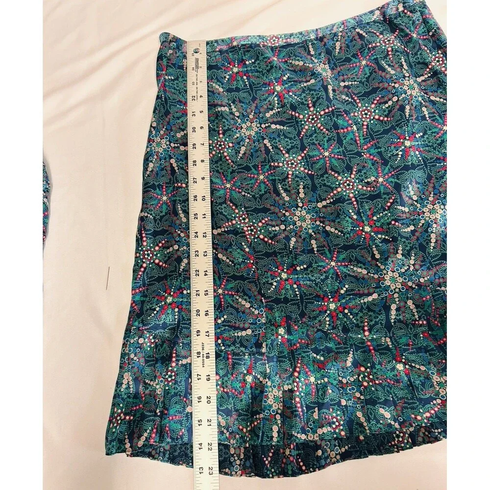 Marc Jacobs Indie Boho 100% Silk 2 Pc Top Adj Straps & Skirt Set Women's Size 8 - Picture 10 of 11